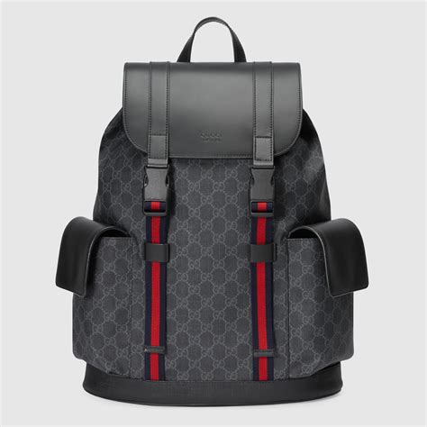 gucci supreme leather backpack|Gucci supreme canvas backpack.